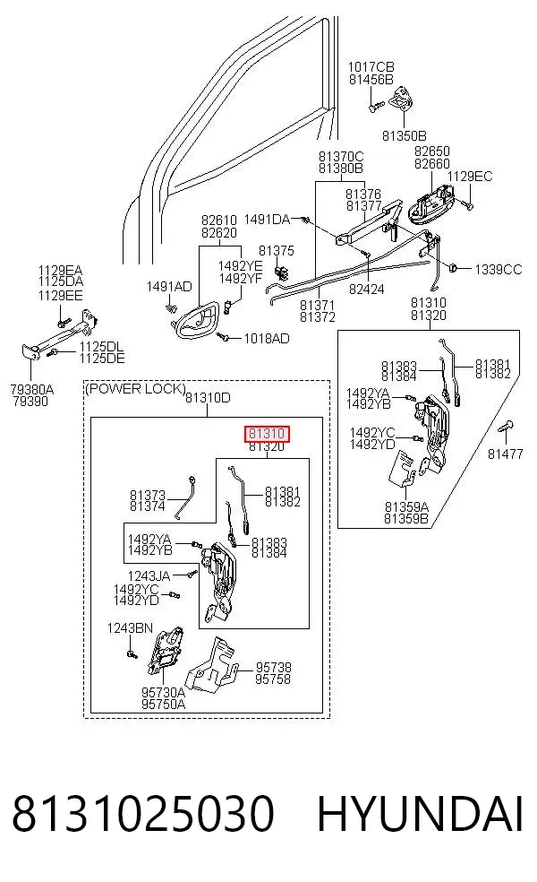Cerradura 8131025030 Hyundai/Kia