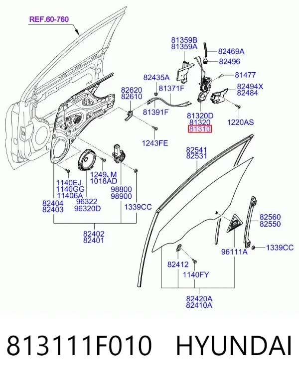 Cerradura 813111F010 Hyundai/Kia