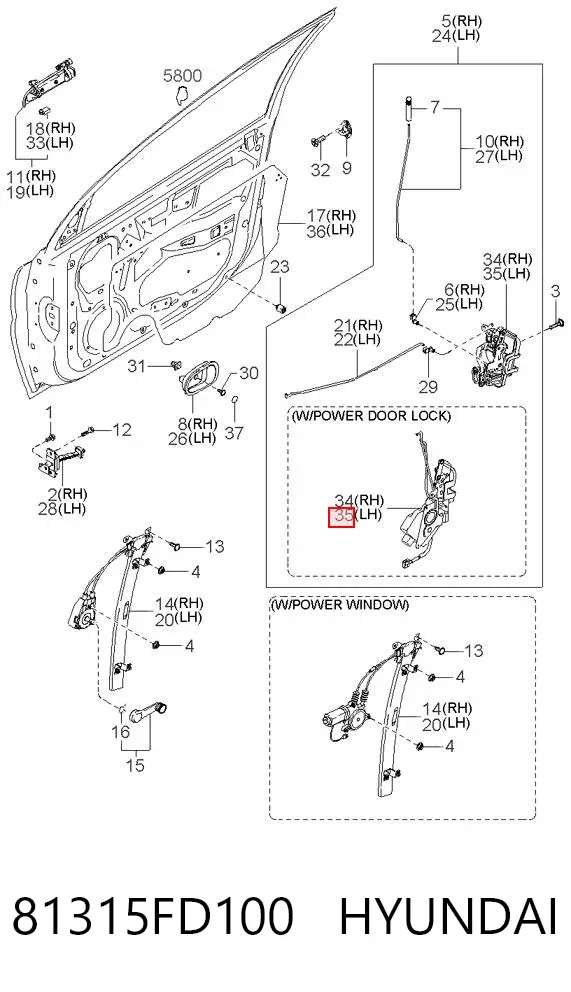 Cerradura 81315FD100 Hyundai/Kia