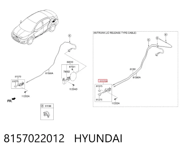 Manija de apertura de tapa de combustible 8157022012 Hyundai/Kia