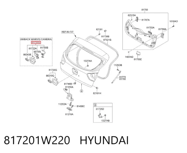 Tirador de puerta de maletero exterior 817201W220 Hyundai/Kia