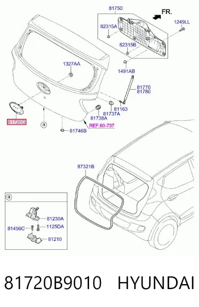 Manija exterior de tapa de maletero HYUNDAI 81720B9010