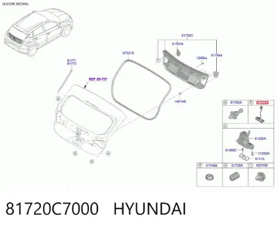 Botón de accionamiento del cierre de la tapa del maletero (puerta trasera 3/5) HYUNDAI 81720C7000