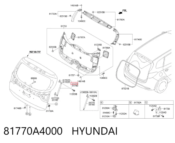 Amortiguador maletero 81770A4000 Hyundai/Kia