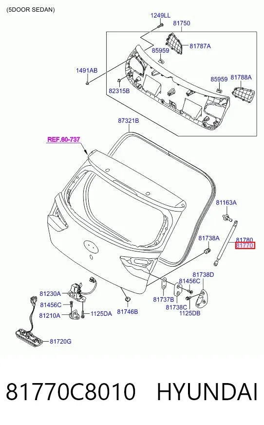 Amortiguador maletero 81770C8010 Hyundai/Kia