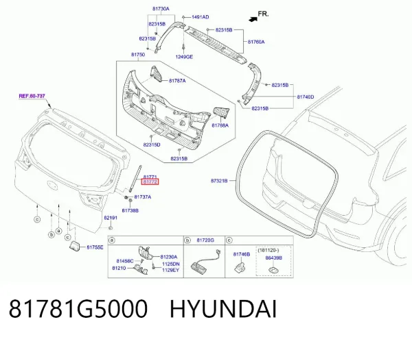 Amortiguador maletero 81781G5000 Hyundai/Kia