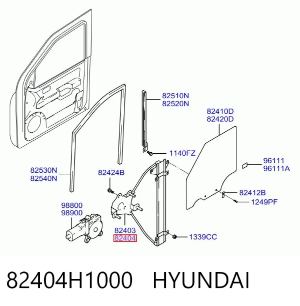 Mecanismo de elevalunas delantero derecha Hyundai Terracan HP