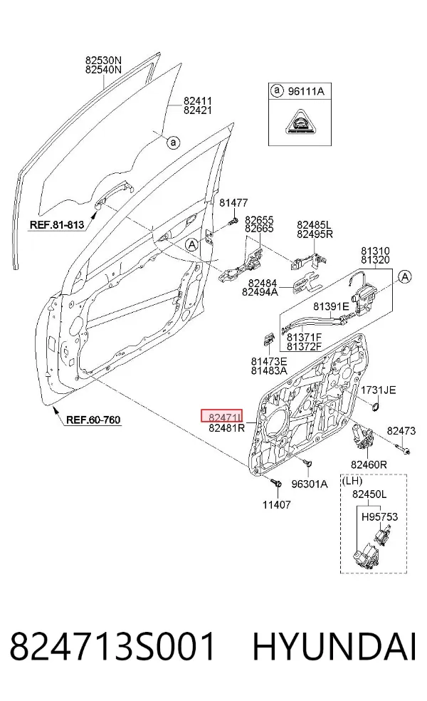 Mecanismo de elevalunas delantero izquierdo Hyundai Sonata VI