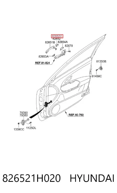Embellecedor de la manija de puerta HYUNDAI 826521H020