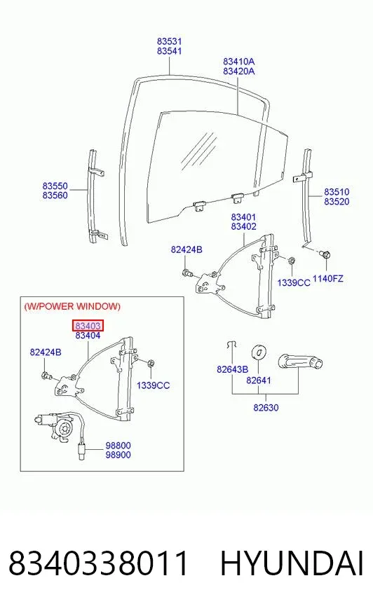 Mecanismo de elevalunas de la puerta trasera izquierda Hyundai Sonata IV