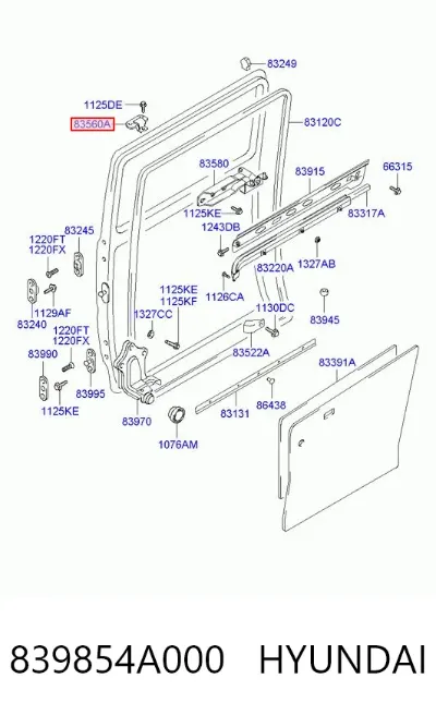 Rodillo superior derecho de puerta corrediza HYUNDAI 839854A000