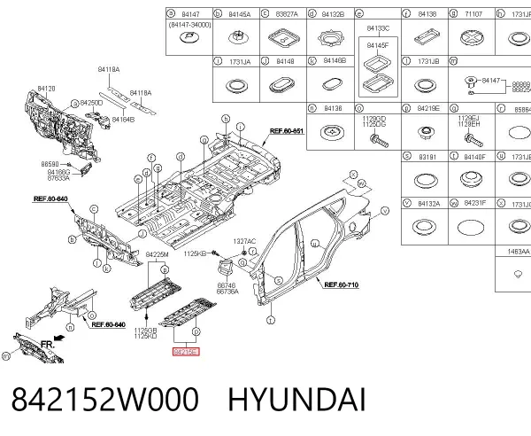 Fondo de carrocería 842152W000 Hyundai/Kia