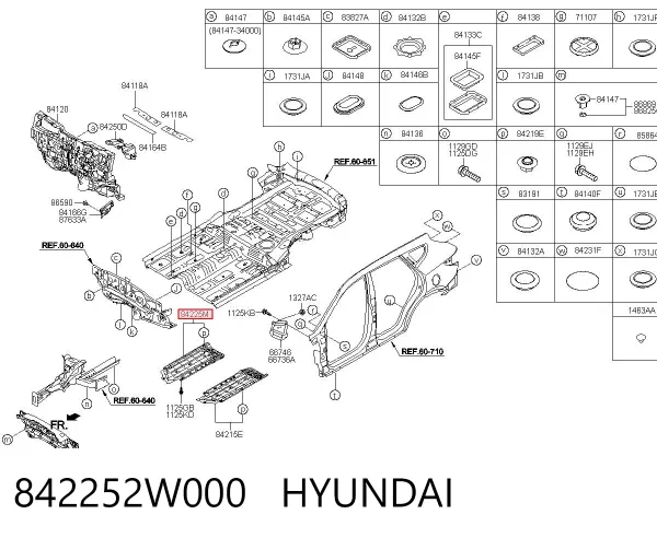 Fondo de carrocería 842252W000 Hyundai/Kia
