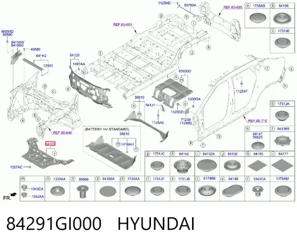 Protección delantera del motor 84291GI000 Hyundai/Kia