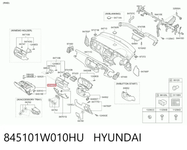 Guantera 845101W010HU Hyundai/Kia