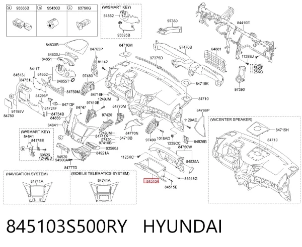 Tapa guantera Hyundai Sonata VI