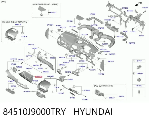 Guantera Hyundai KONA OS