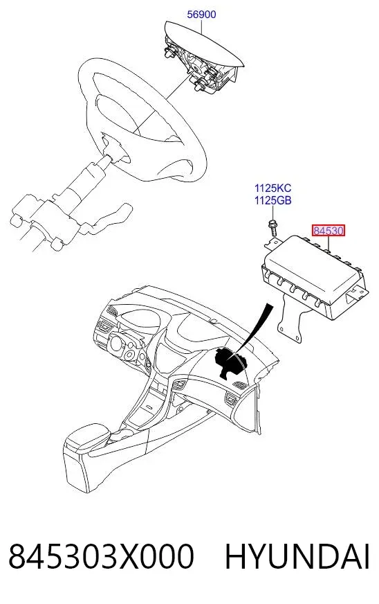 Airbag lateral 845303X000 Hyundai/Kia