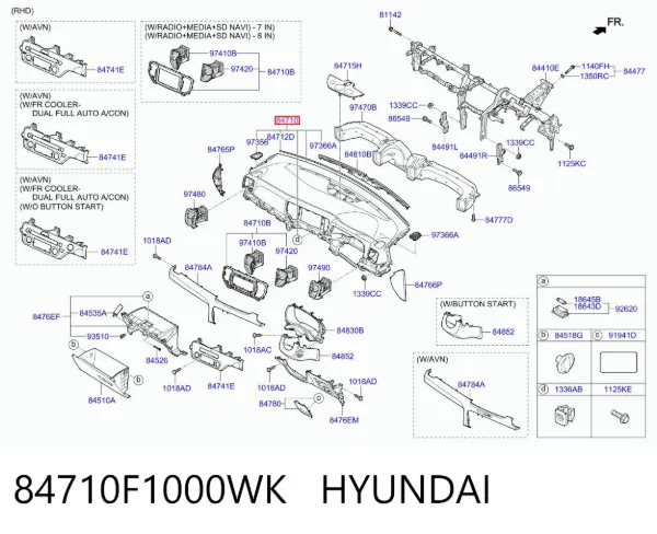 Salpicadero 84710F1000WK Hyundai/Kia