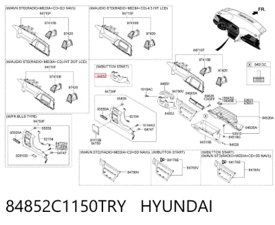 Cubierta de la columna de dirección HYUNDAI 84852C1150TRY