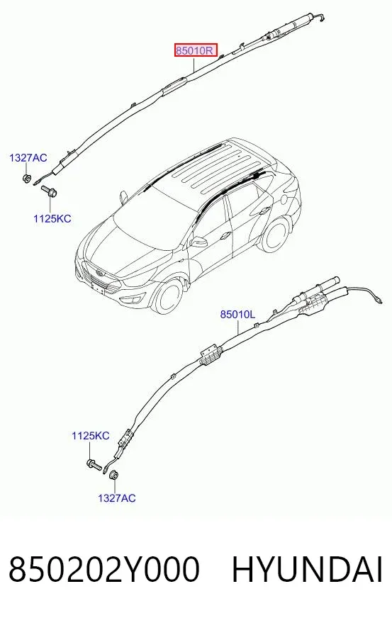 Airbag de cortina lateral derecha 850202Y000 Hyundai/Kia