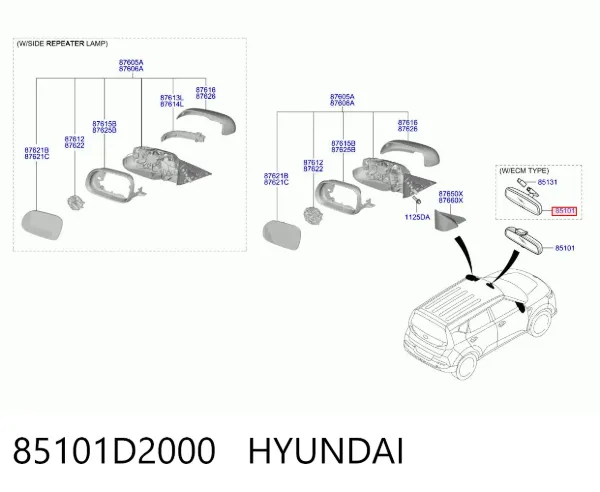Espejo interior Hyundai KONA OS