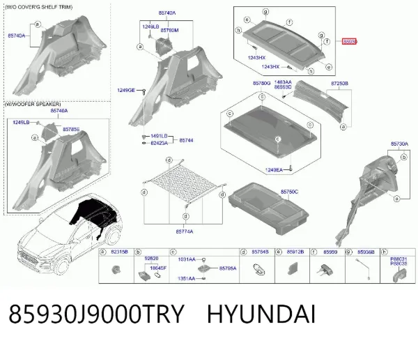 Bandeja trasera 85930J9000TRY Hyundai/Kia