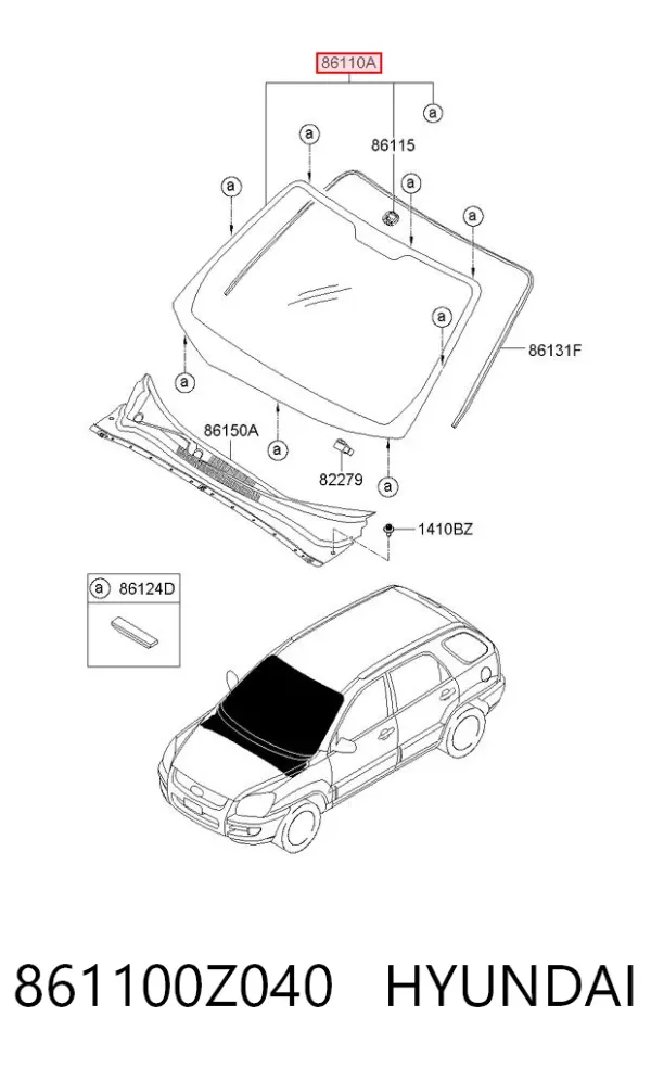 Parabrisas 861100Z040 Hyundai/Kia