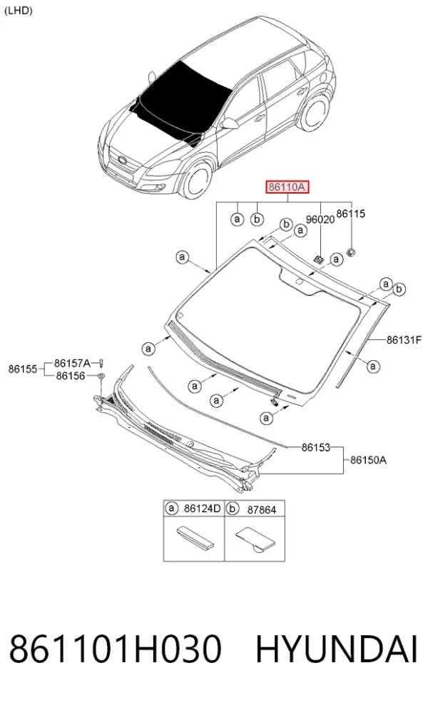 Parabrisas 861101H030 Hyundai/Kia