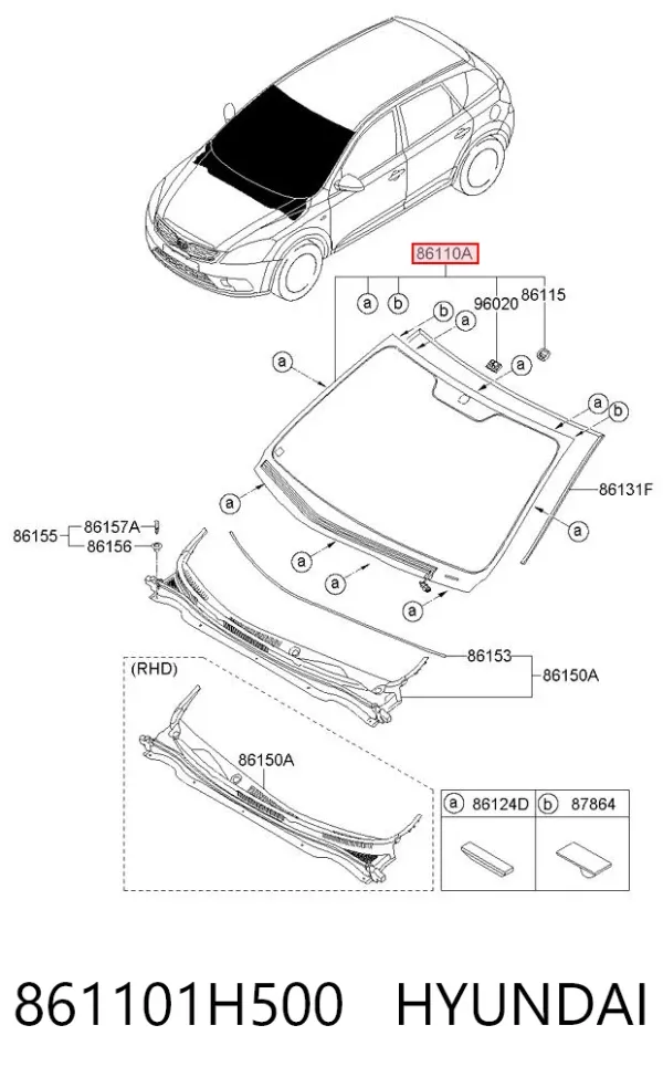 Parabrisas 861101H500 Hyundai/Kia