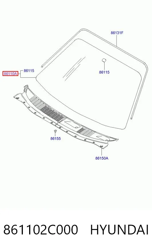 Parabrisas 861102C000 Hyundai/Kia