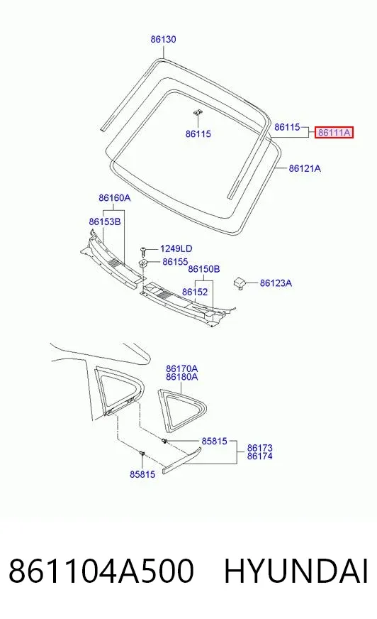 Parabrisas 861104A500 Hyundai/Kia