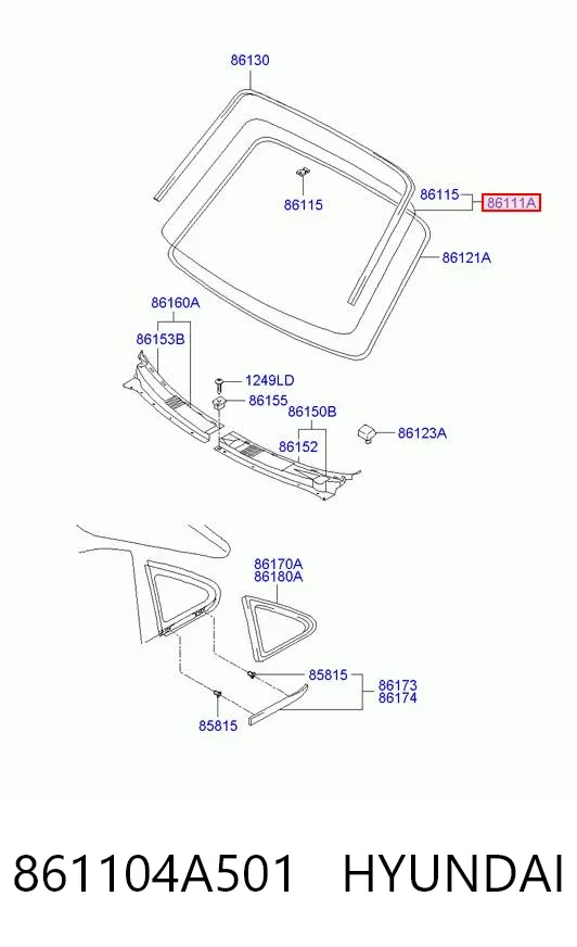Parabrisas 861104A501 Hyundai/Kia
