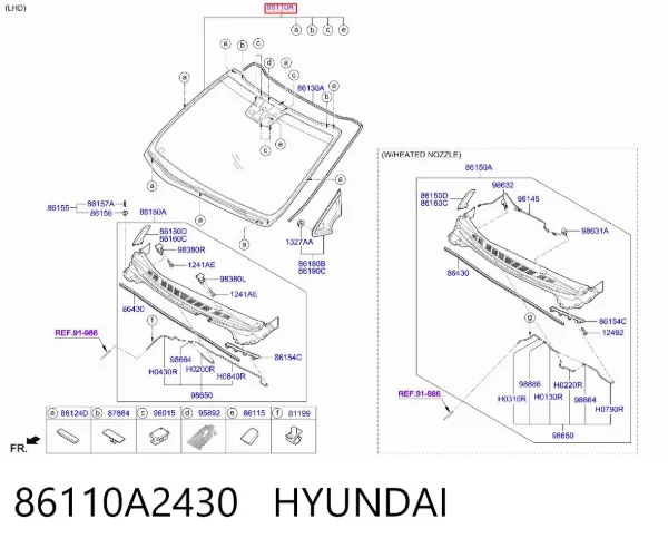 Parabrisas 86110A2430 Hyundai/Kia