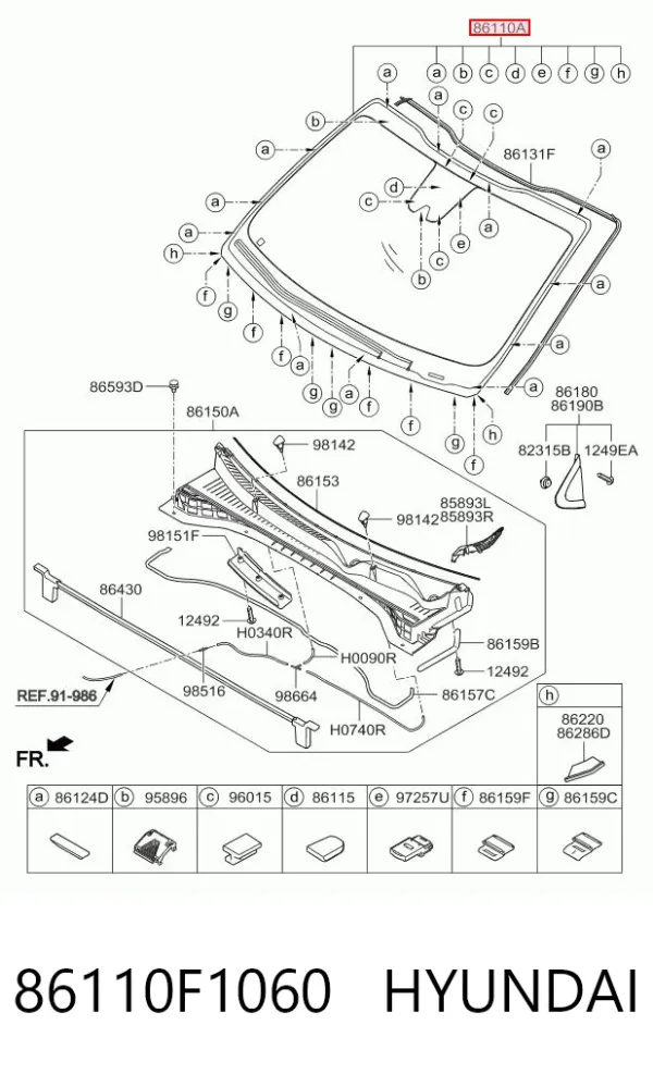 Parabrisas 86110F1060 Hyundai/Kia