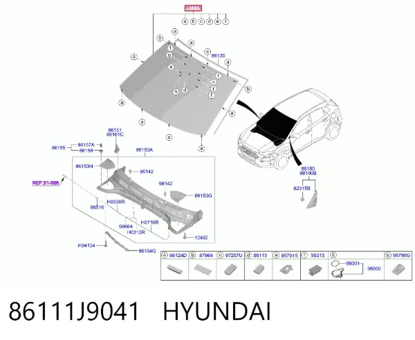 Parabrisas Hyundai KONA OS