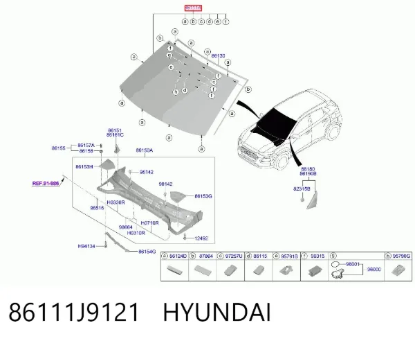 Parabrisas 86111J9121 Hyundai/Kia
