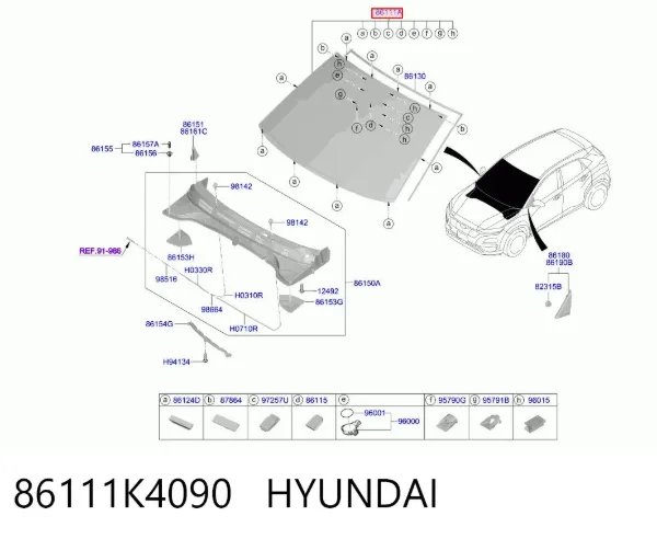 Parabrisas 86111K4090 Hyundai/Kia