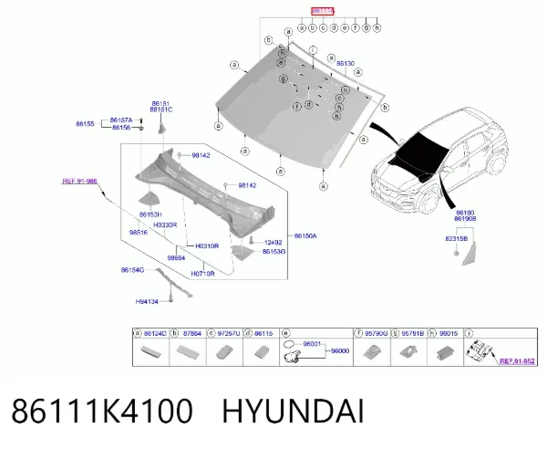 Parabrisas 86111K4100 Hyundai/Kia