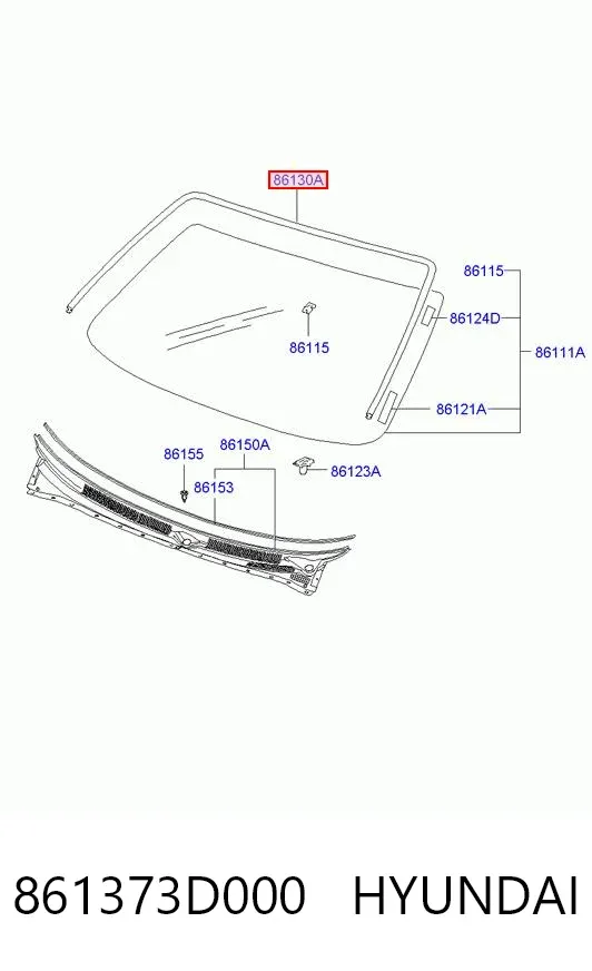 Moldura de parabrisas Hyundai Sonata IV