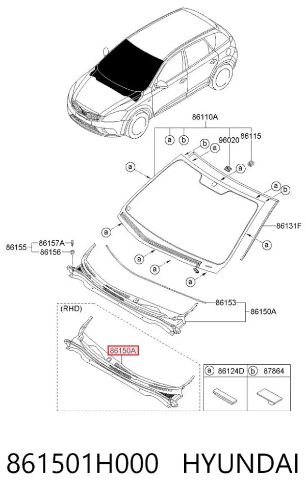 Vierteaguas 861501H000 Hyundai/Kia