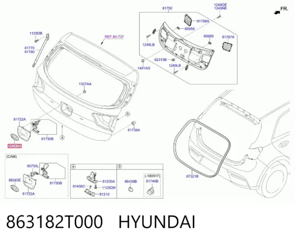 Emblema de la parrilla del radiador 863182T000 Hyundai/Kia