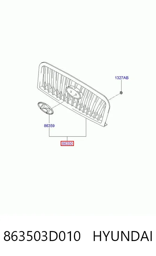 Parrilla 863503D010 Hyundai/Kia