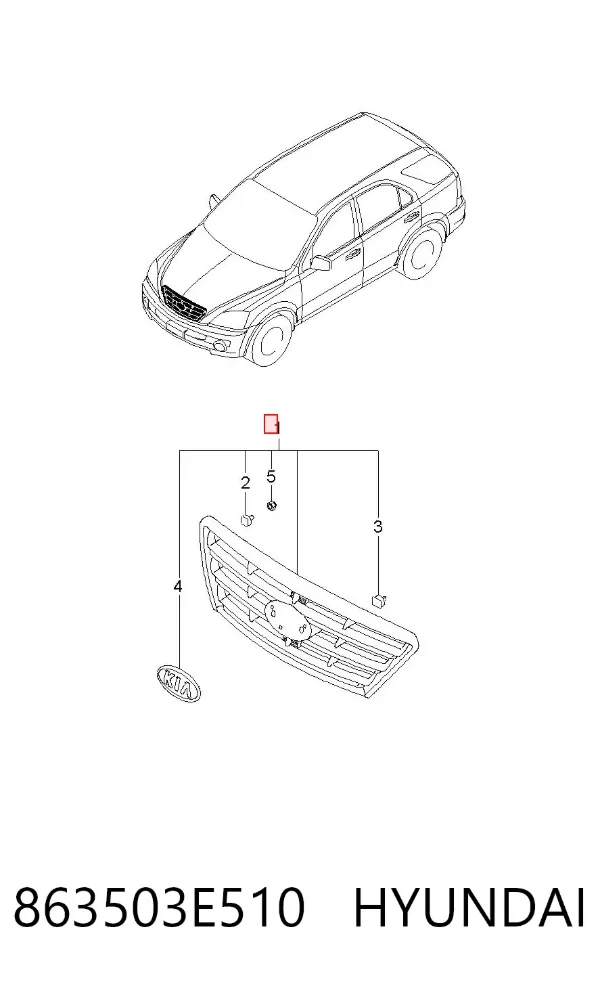 Parrilla 863503E510 Hyundai/Kia