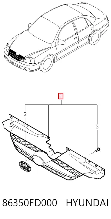Parrilla 86350FD000 Hyundai/Kia