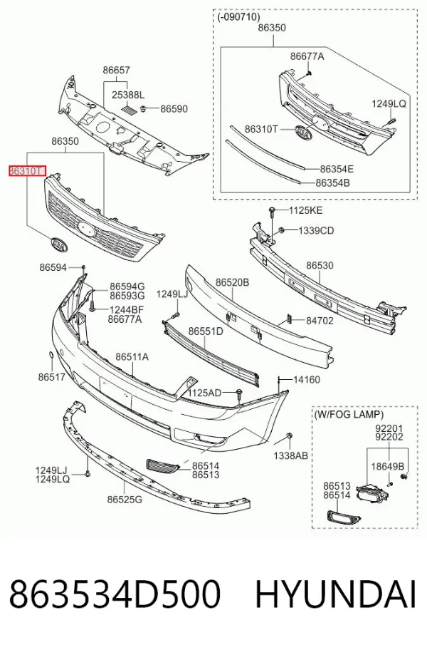 Emblema 863534D500 Hyundai/Kia