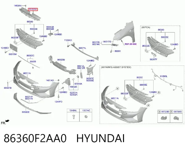Cubierta superior del panel frontal (soporte del radiador) 86360F2AA0 Hyundai/Kia