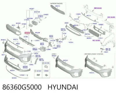 Deflector de aire superior del radiador HYUNDAI 86360G5000