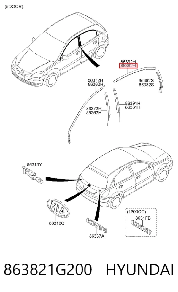  863821G200 Hyundai/Kia
