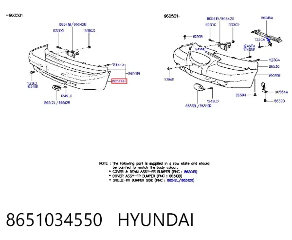 Paragolpes Hyundai Sonata III